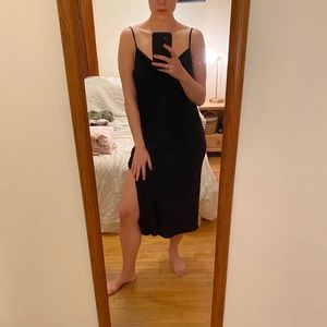 TopShop drapey black tank dress
